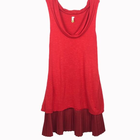 Vintage Y2K Free People Pleated Bottom Cowl Neck Tunic Top Sz M - Picture 1 of 6